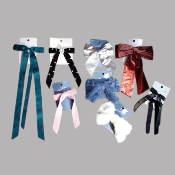 8 Piece Bow Hair Barrettes - 8  Bows Bundle - Picture 1 of 10